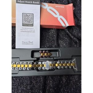 Memorri Planet Stainless Steel Watch Band Two Tone Gold Silver Link Bracelet